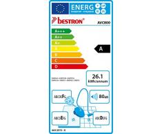 Bestron Beutelloser Handstaubsauger mit Stab, Aktionsradius: 6,5 m, Kapazität: 0,6 l, 600 Watt, Rot/Grau