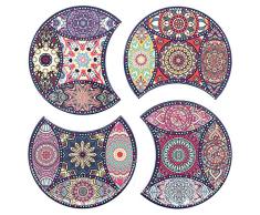 BOHORIA® Premium Design Keramik Untersetzer (4er Set) – Für Getränke, Tee-Gläser, Blumen-Topf, Teller auf ihrem Tisch aus Holz, Glas, Marmor oder Stein (rund | 10.8cm) (Puzzle Ceramic)