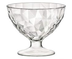 Bormioli Rocco 302262 Diamond Trasparente Eisbecher, Eisschale, 360ml, Glas, transparent, 6 Stück