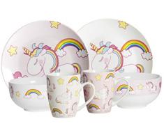 Ritzenhoff & Breker Brunch- und Frühstücksgeschirr-Set Unicorn, 6-teilig, Porzellan