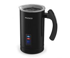 Miroco Milchaufschäumer 240ml 500W Elektrischer Flüssigkeitsaufheizer Milchschäumer mit Funktionen für Heiße und kalte Milch Geräuschloser Betrieb, Antihaftbeschichtung (Schwarz)