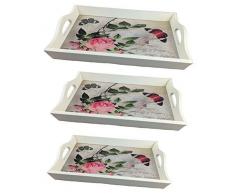 GMMH HOLZTABLETT Schmetterlinge Rosa 3 er Set LN47-2 SERVIERTABLETT BETTTABLETT TABLETT Holz SERVIERPLATTE