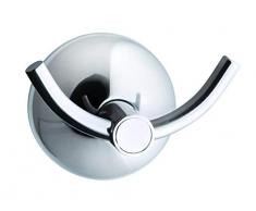 Kapitan Classic Handtuch Doppelhaken Geschirrtuch Haken Halter Halterung Handtuchhaken Handtuchhalterung Kleiderhaken Edelstahl Poliert 3M VHB Klebeband Ohne Bohren Wandmontage, Made in der EU