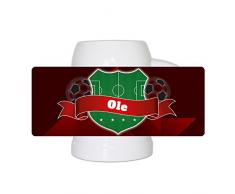 Fußball-Bierkrug mit Namen Ole und schönem Fußball-Wappen - Fan-Bierkrug personalisiert - Deutschland-Krug - Bierhumpen