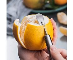 ZXD Orangenschäler Edelstahl,Orangenschäler geschnitten Zitronenfruchtschäler Werkzeug Grapefruitschäler,Silber