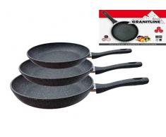 Granitline 3tlg.Pfannenset, Granitpfanne, Bratpfanne,Kratzfest,Induktion,Gas antihaft,Elektro