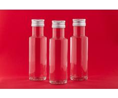 20 Leere Glasflaschen 100 ml DOR-SCH kleine Flasche Schnapsflaschen Likörflasche Essigflaschen Ölflaschen mit Schraub-Verschluss 0,1 Liter zum selbst befüllen von slkfactory