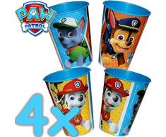 Paw Patrol 4X stabile Kunststoff-Becher Mottoparty und Kindergeburtstag | Kinder Geburtstag Motto | Perfekt als Mitgebsel | Hunde Ryder Polizei Rettungshunde