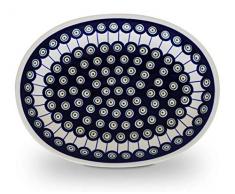 Original Bunzlauer Keramik Aufschnittplatte 29.1x22.1cm im Dekor 8