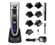 homeasy Haarschneider Maschine SET 0mm Rasierer Haare 6 in 1 Friseur Trimmer Herren mit Aufsatzkämmer von 0,8 bis 32,8mm kabelloser Haarscherer für Erwachsene und Kinder