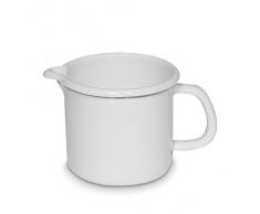 Riess - Schnabeltopf - Milchtopf mit Henkel - Emaille - weiß - Ø 12cm - 1 Liter