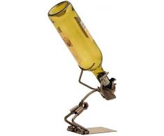 Extravaganter Wein Flaschenhalter Lustiger Trinker aus Metall Höhe 21 cm