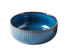 Hoteck Salatschüssel aus Keramik, Große Porzellan Salatschale Oder Suppenschale 21cm,Blau