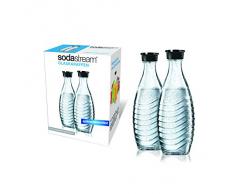 SodaStream DuoPack Glaskaraffe, Ersatzflaschen geeignet für die SodaStream Wassersprudler Crystal und Penguin, 2x 0.615 L