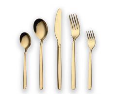 Berglander 30 Stück Titanium Gold Plated Besteck, 30 Stück Golden Besteck Set, Gold Besteck Set Besteck Sets, Service für 6 (Gold glänzend)