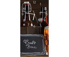 Wallario Design Wanduhr Biervarianten - Pils im Glas, Flaschenbier, Schild Craft Beer aus Acrylglas, Größe 30 x 60 cm