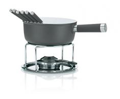 Kela 16564 Käsefondue-Set, 10-teilig, Keramisch beschichtet, Aluguss, Induktionsgeeignet, 1 L Lancy, grau