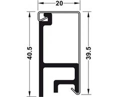 Gedotec Küchenreling-Set Relingleiste Küche Hänge-Leiste Wand-Montage | Aluminium - Stahl schwarz matt | Reling-Stange Länge 600 mm | 1 Set - Design Küchenleiste Vintage inkl. Befestigungsmaterial