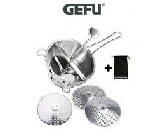 Gefu 24200+24210 Passiergerät Original FLOTTE LOTTE, multifunktional + 3 Lochscheiben und Stoffbeutel