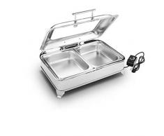 CWYPC Speisenwärmer, Warmhaltebehälter Essen Chafing Dish Buffetwärmer Elektrisch Buffet Server Elektrische Heizung Für Catering Buffet Und PartyHalf