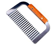 EQLEF Edelstahl Kartoffel-Messer Gemüse Messer, Crinkle Cutter Corrugated Ripple Wellenklinge Französisch FritesMesser Pastry