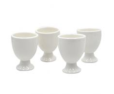 AiSi 4-er Porzellan Eierbecher Set, Eierständer Eier Becher Spülmaschinen geeignet, weiß