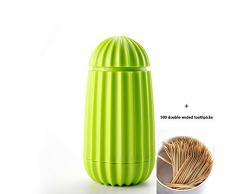 ZHAN Toothpickhalter, Pressen Zahnstocher Halter Rohr Househould Convenient Zahnstocher Halter Can Restaurant Toothpickkasten Dispenser,Grün