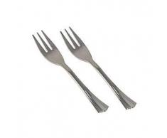 PAPSTAR 84863, 100 Kuchen-Gabeln, Kuchengabel, PS, metallisiert, 14,5 cm, Silber