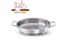 Fissler original-profi collection / Edelstahl-Servierpfanne, Bratpfanne ohne Deckel, Paella-Pfanne, Induktion, alle Herdarten (hoher Rand, Ø 24 cm)