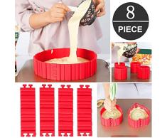 Nifogo Tortenring Verstellbar, Bake Snake, kuchenform Silikon, silikon Form, Backform, Fondant Zubehör, Cake Mould, DIY eine Vielzahl von Formen