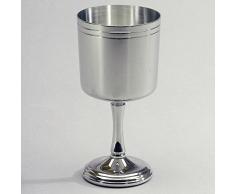 1x Trinkglas Weinglas Edelstahl Glas Campinggeschirr Zubehör Picknick Gläser 200ml Trinkbecher Wasserglas Rotwein Kelch Goblet Weißwein Wein Cocktail Partyzubehör Campingküche elegant silber robust