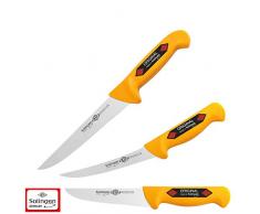 Solingen 3 Teilig Gelb Schlachtermesser Metzgermesser Ausbeinmesser Butcher Knife Set 1677G