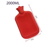 LALY A SHOP Bouteille Deau chaude 2000ML en Caoutchouc Haute densité Main Hiver réchaud Portable épaisse bouteille Deau chaude Filles poche Pieds EAU chaude sac, 2000ml-rouge