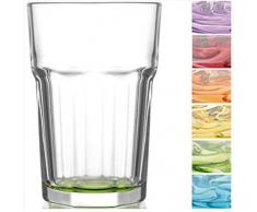 Lav Gläser Set, farbig/Cocktailgläser/Trinkgläser/Wassergläser/Coral Retro Design (6er Set á 300ml)