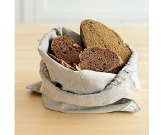 Varvara Home Brotbeutel aus Bio Leinen - Brot Tasche - Leinenbeutel - Beutel Stoff Leinen - Obst- und Gemüsebeutel - Natur (30 x 40 cm)