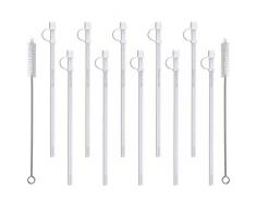 Flexible Strohhalme für Jumbo-Tassen, 28 cm, mit 2 Reinigungsbürsten für Strohhalme