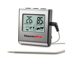 ThermoPro TP16 Digitales Bratenthermometer Ofenthermometer Fleischthermometer Grillthermometer Küchen Thermometer mit Timer für BBQ, Grill, Smoker
