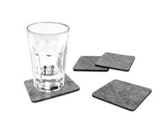 FILU Filzuntersetzer quadratisch 8er Pack (Farbe wählbar) - Untersetzer aus Filz für Tisch und Bar als Glasuntersetzer / Getränkeuntersetzer für Glas und Gläser rechteckig viereckig (hellgrau)