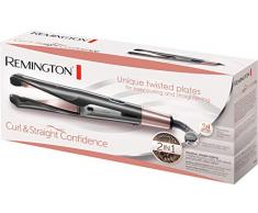 Remington Haarglätter 2-in-1 Curl&Straight, geschwungene Stylingplatten zum Glätten, Locken & Wellen (digitales Display + 5 Temperatureinstellungen 150-230°) Glätteisen & Lockenstab S6606