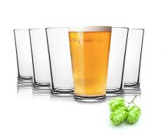 Tivoli Liverpool Biergläser - Spülmaschinenfest - 6 -teiliges Set - 490 ml - Alle Glaeser sind aus einem Stück geblasen und haben den beruhtem polierten Mundrand.