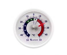 Lantelme Kühlschrankthermometer 4 Stück Set Deutsche Herstellung Analog Kühlschrank Klebe Thermometer Rund weiß 7015