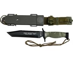 MTech USA Outdoormesser MT-676 Serie, Messer KOMBI Griff CAMO, scharfes Jagdmesser, Taschenmesser 15,24 cm ROSTFREI Klinge Feststehend Halbgezahnt, Überlebensmesser für Angeln/ Jagd