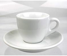 Moka Consorten Extra dickwandige italienische Espressotasse | »Verona« | 0,85 cm Tassenwand | Füllmenge (bis zur Oberkante): 65 ml | handgemacht | 6 Tassen & 6 Untertassen | Made in Italy