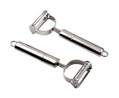 TIREOW 2PCs Edelstahl Gurke Kartoffel Obst Apfel Slicer Slicer Schäler Küche Kochen Werkzeuge