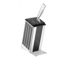 WMF Messerblock ohne Messer, unbestückt, Cromargan Edelstahl, leer, für 5-6 Messer, mit Kunststoff-Bürsteneinsatz