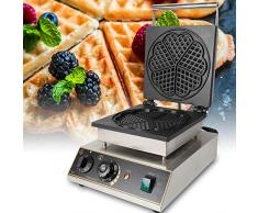 Edelstahl Waffeleisen - Waffelmaschine - Waffelautomat/1750W Waffel Maker Herzform mit Timer 50~300 ℃