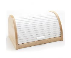 HolzFee BK-BR Buche Brot-Kasten 39 cm Holz Brotbox Rollkasten (Weiß)
