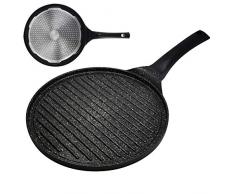 ORION Grillpfanne Grill Pfanne Aluminiumguss Antihaftbeschichtete für Gas Induktion Ø 27 cm GRANDE