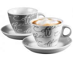 Ritzenhoff & Breker Cappuccino-Set Cornello 4-teilig, Grau, 180 ml