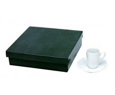 6er Set Espresso Tassen Porzellan Tasse für Kaffee und Espresso mit Tellern, verpackt in Geschenkverpackung von notrash2003